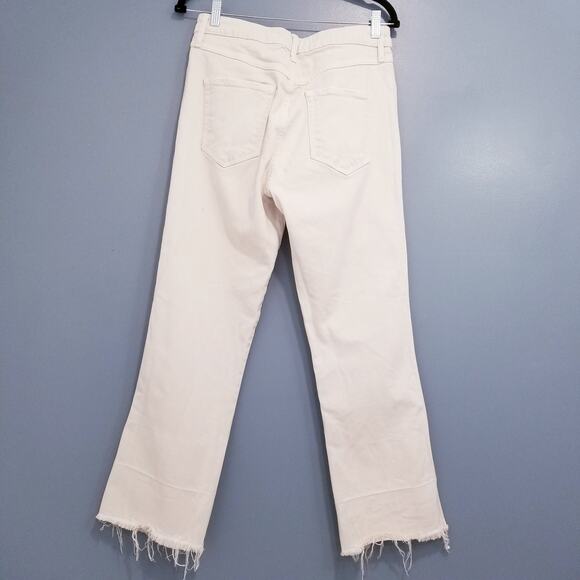 AMO Jeans Bella Vintage White Frayed Hem High Rise Denim - Picture 2 of 14